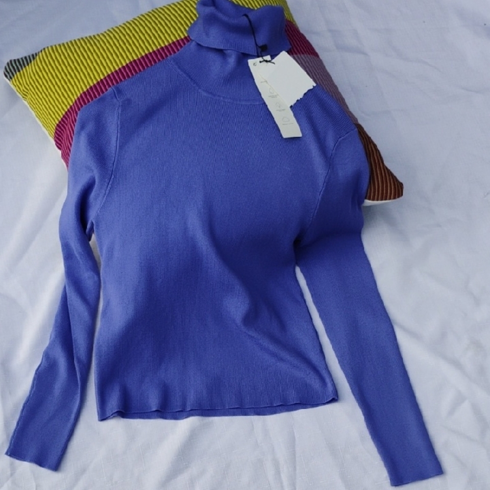 Women's Blue Turtleneck Sweater